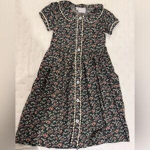 NEW Rachel Riley Floral Button-Front Dress, With Pink Accent